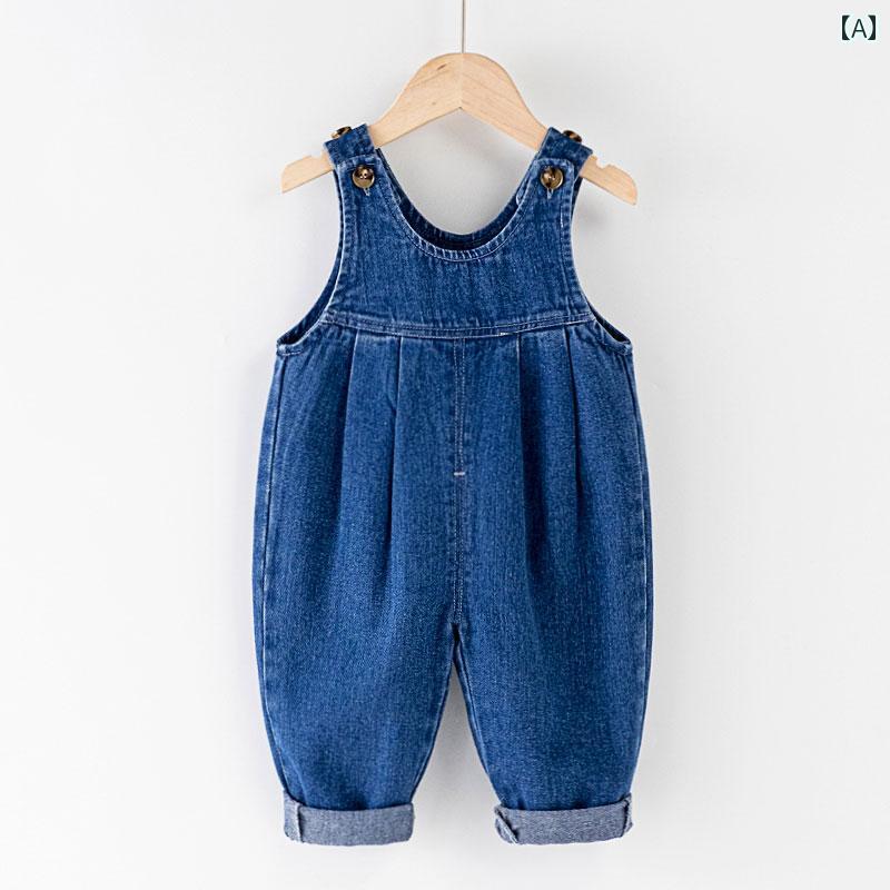 オーバーオール サロペット パンツ キッズ 女の子 秋冬 おしゃれ 赤ちゃん ベビー デニム カジュアル ブルー
