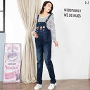 オーバーオール サロペット パンツ レディース 秋冬 おしゃれ 大きめ サイズ マタニティ デニム ブルー