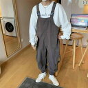 オーバーオール 秋冬 サロペット パンツ つなぎ メンズ カジュアル 大きいサイズ 春秋 韓国 レトロ グレー 黒