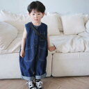 デニム オーバーオール キッズ サロペット 子供服 男の子 女の子 夏 ノースリーブ アウトドア 韓国 ファッション カジュアル ブルー