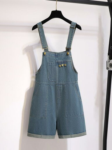 サロペット ショート丈 パンツ レディース オーバーオール つなぎ ジャンプスーツ デニム 夏 薄手 小柄 青 サロペット ショート丈 パンツ レディース オーバーオール つなぎ ジャンプスーツ デニム 夏 薄手 小柄 青