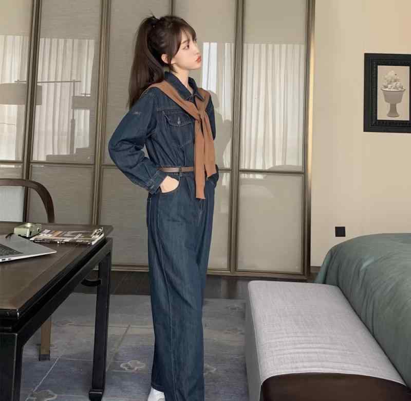 オーバーオール レディース サロペット デニム パンツ ジャンプスーツ 春秋 フレンチ 韓国