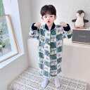 ルームウェア バスローブ キッズ 男の子 女の子 ベビー 暖かい 秋冬 かわいい ガウン 子供 もこもこ 厚手 恐竜 パジャマ ロング グリーン ブルー グレー