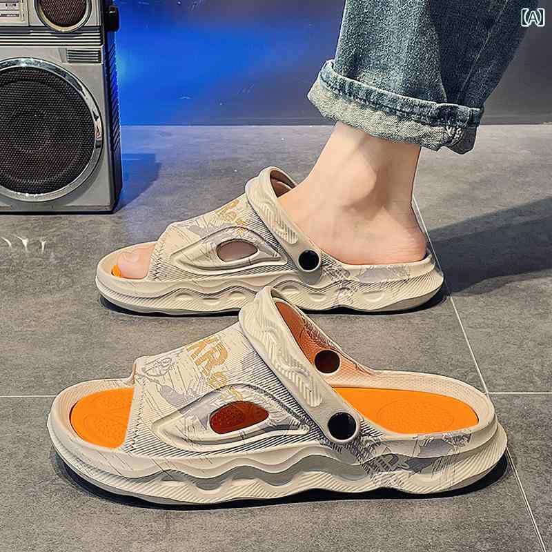 サンダル メンズ アウトドア シューズ 夏 滑り止め 耐摩耗 スポーツ ビーチ レジャー スリッパ ロゴ ホワイト ブラック