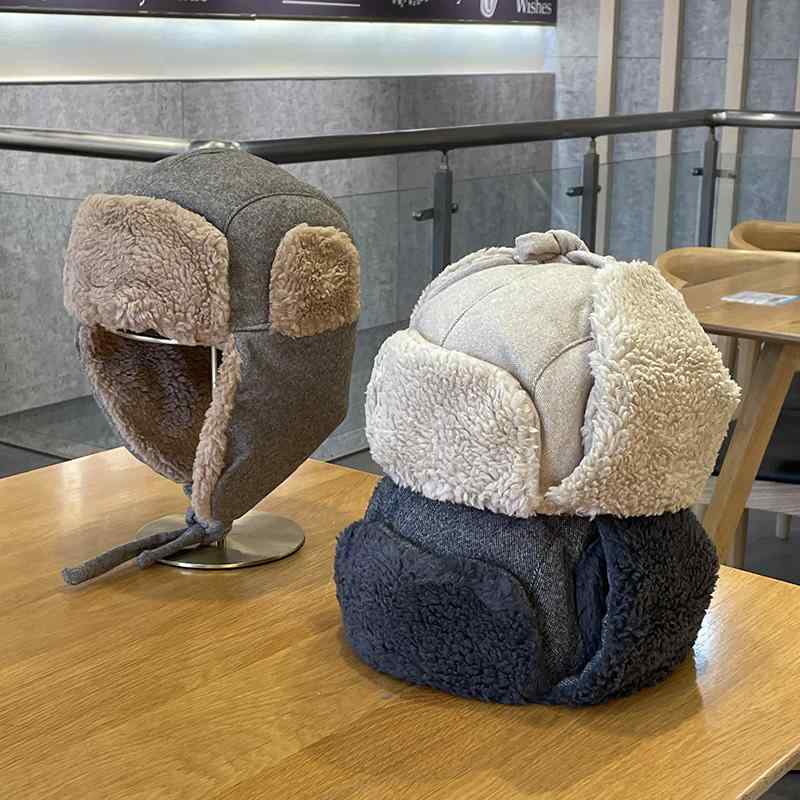 フライトキャップ パイロット 帽子 防寒 メンズ レディース 綿 冬 暖かい サイクリング スキー ブラック グレー ブラウン