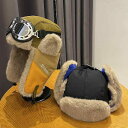 フライトキャップ パイロット 帽子 防寒 冬 メンズ レディース 暖かい サイクリング 耳あて メガネ グリーン ブルー ブラック