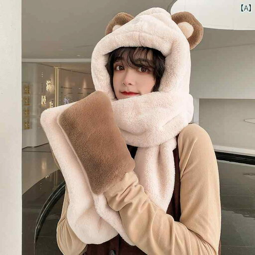 クマ耳 帽子 ヒョウ柄 レオパード かわいい レディース 手袋 冬 暖かい マフラー フード ベージュ カーキ ピンク クマ耳 帽子 ヒョウ柄 レオパード かわいい レディース 手袋 冬 暖かい マフラー フード ベージュ カーキ ピンク