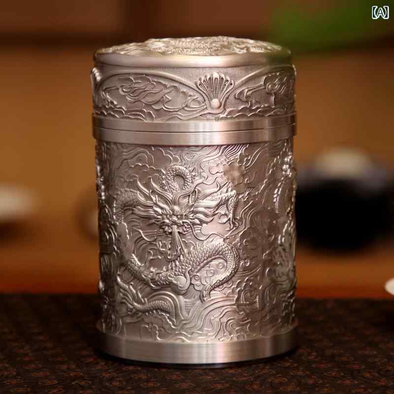 茶筒 おしゃれ 茶缶 キャニスター お茶入れ 紅茶 コーヒー豆 保存容器 密封 ゴールド シルバー