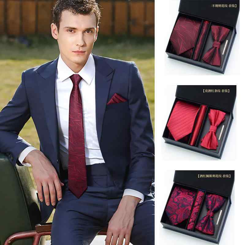 ネクタイ フォーマルファッション 男性 結婚式用 ネクタイ 新郎 結婚式用 結び目 ジッパー ワン プル ビジネス スーツ ダーク レッド
