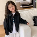 レザー ジャケット キッズ ライダース 女の子 男の子 アウター レトロ 春秋 ジッパー 韓国 黒 茶