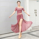 ベリーダンス 衣装 練習着 服 セット レディース 社交ダンス ラテン パフォーマンス グリーン オレンジ レッド