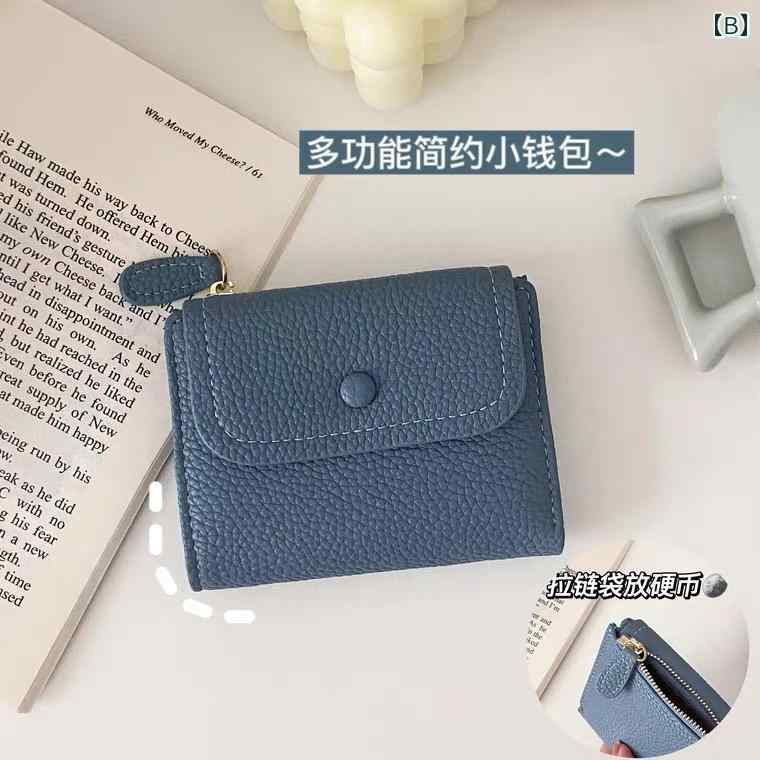 財布 二つ折り レディース ウォレット 小銭入れ コンパクト カードホルダー おしゃれ シンプル 折りたたみ レザー 革 レッド ブルー ブラック