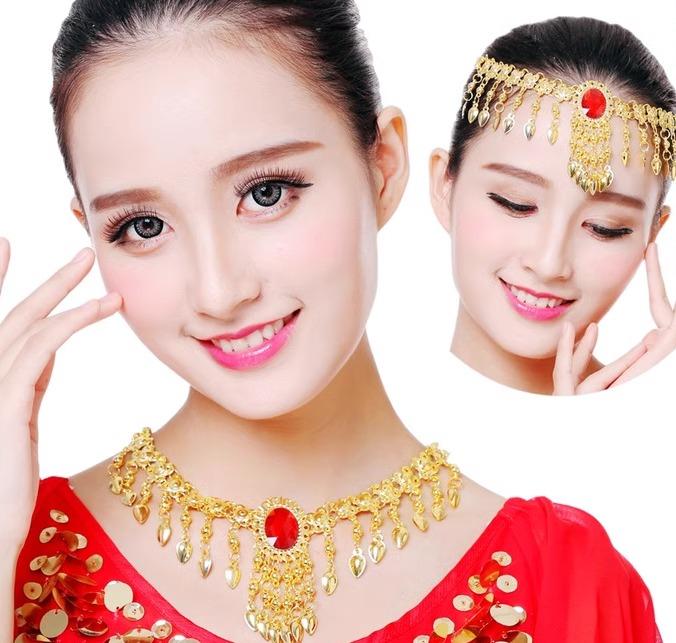 ベリーダンス アクセサリー ネックレス インディアン ダンス パフォーマンス シングル 眉毛 ペンダント..