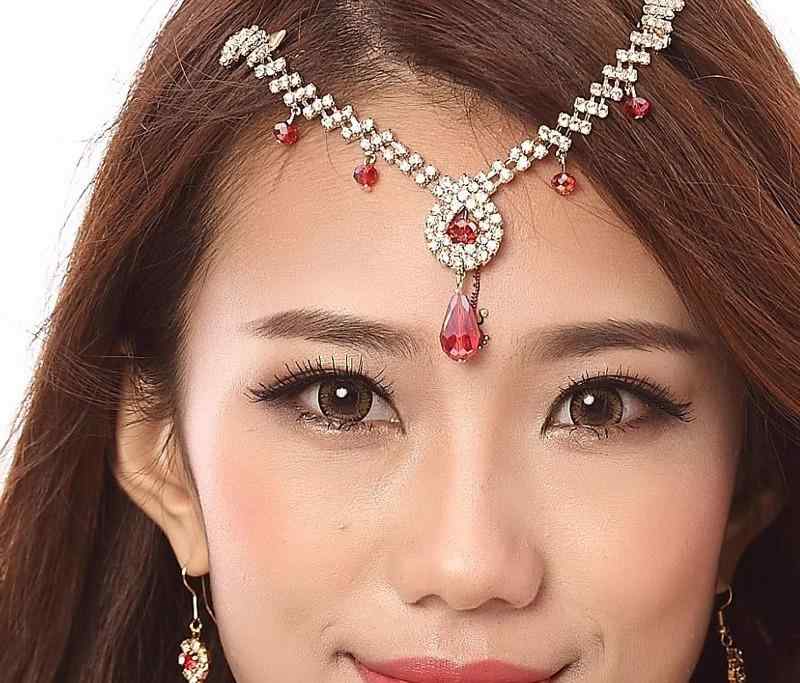 ベリーダンス アクセサリー ネックレス 眉毛 ペンダント ジュエリー 大人 インド ラインストーン オリ..