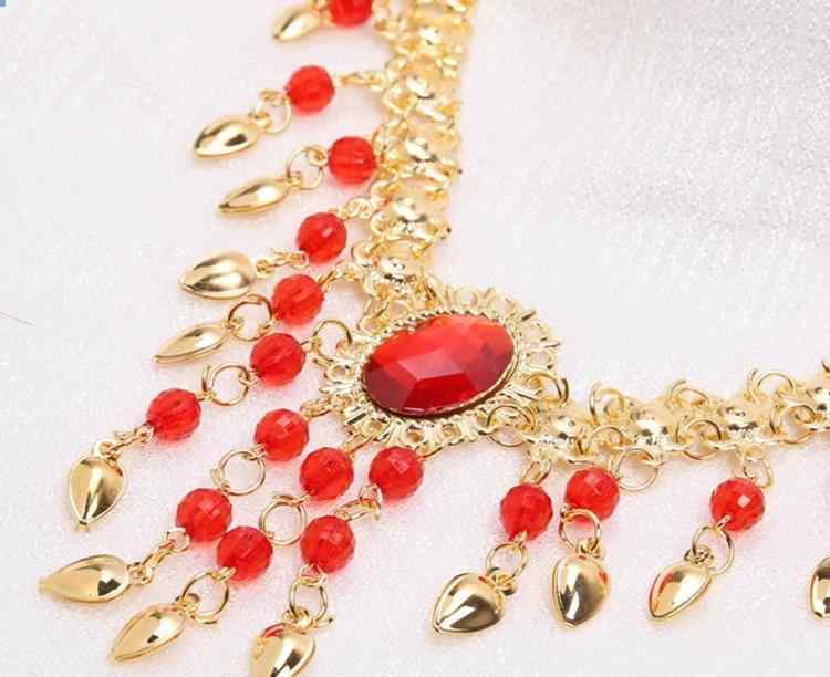 ベリーダンス アクセサリー ネックレス ジェムストーン チェーン インド 衣装 ステージ パフォーマンス..