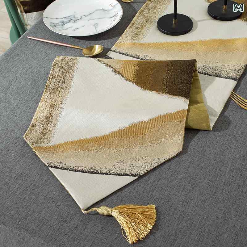 テーブルランナー おしゃれ クロス 洋風 インテリア 北欧 フラグ ロング 装飾 コーヒー モダン シンプル ティー タオル ブルー グレー ブラウン