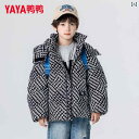 ダウンジャケット キッズ コート 子供服 アウター フード おしゃれ かわいい プリント 厚手 ショート 秋冬 ブラック