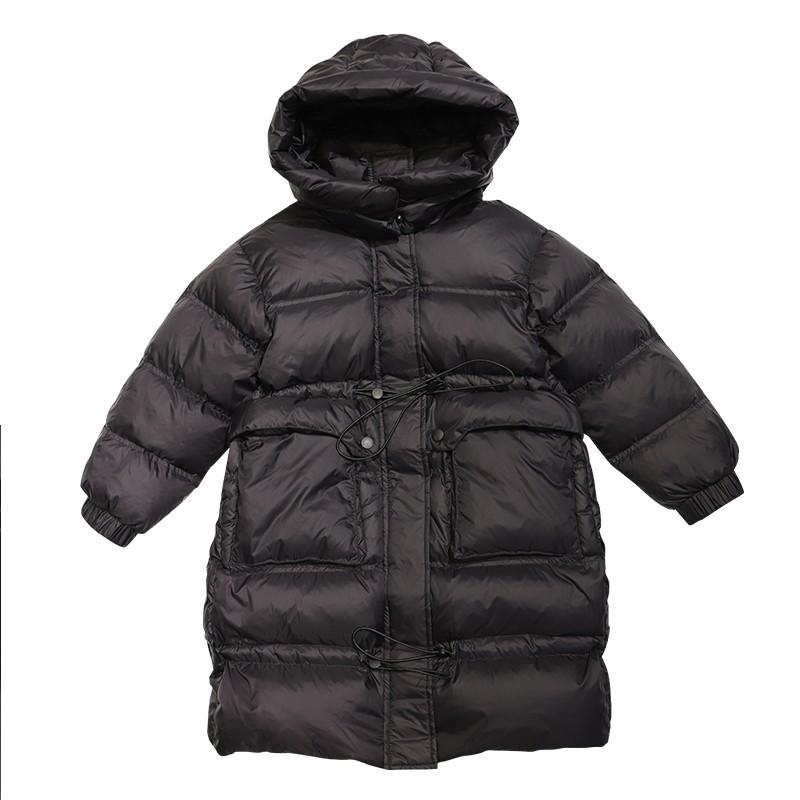ダウンジャケット キッズ コート 子供服 アウターファッション おしゃれ かわいい 女の子 秋冬 厚手 ロング 暖かい ブラック