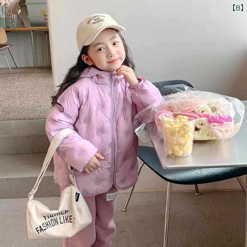 ダウンジャケット キッズ コート 子供服 アウター おしゃれ カジュアル 女の子 秋冬 軽量 暖かい フード ミドル丈 ピンク パープル ベージュ