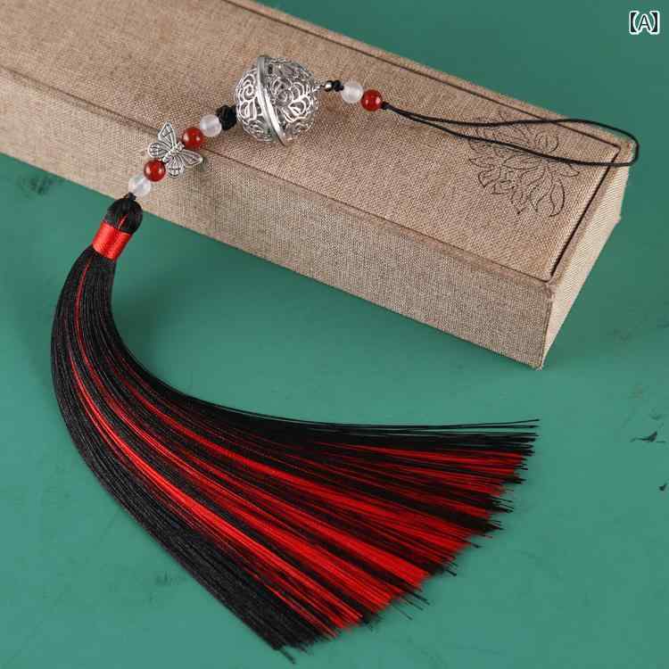 タッセル おしゃれ レトロ 車 カーアクセサリー 車内 ルームミラー ストラップ 男女兼用 チャイナテイ..