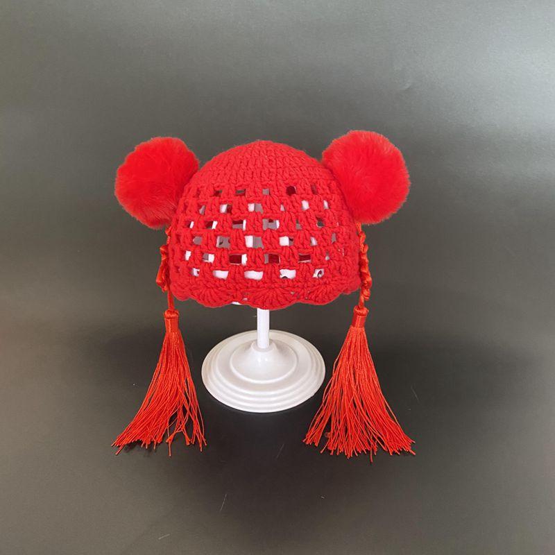 ニット帽 キッズ 男の子 女の子 帽子 かわいい おしゃれ 春秋 ウール 中国風 チャイナ風 ベビー 赤ちゃ..