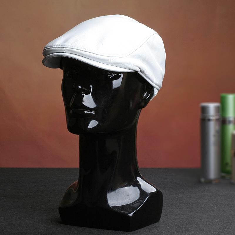 ハンチング レザー メンズ 紳士 帽子 カジュアル 大きいサイズ 革 韓国 ベレー 赤 白 黒