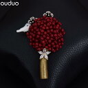 ブローチ レディース おしゃれ 韓国 ハイエンド 海 シェル 鳥 コサージュ 赤 コート ピン セーター チェーン デュアル