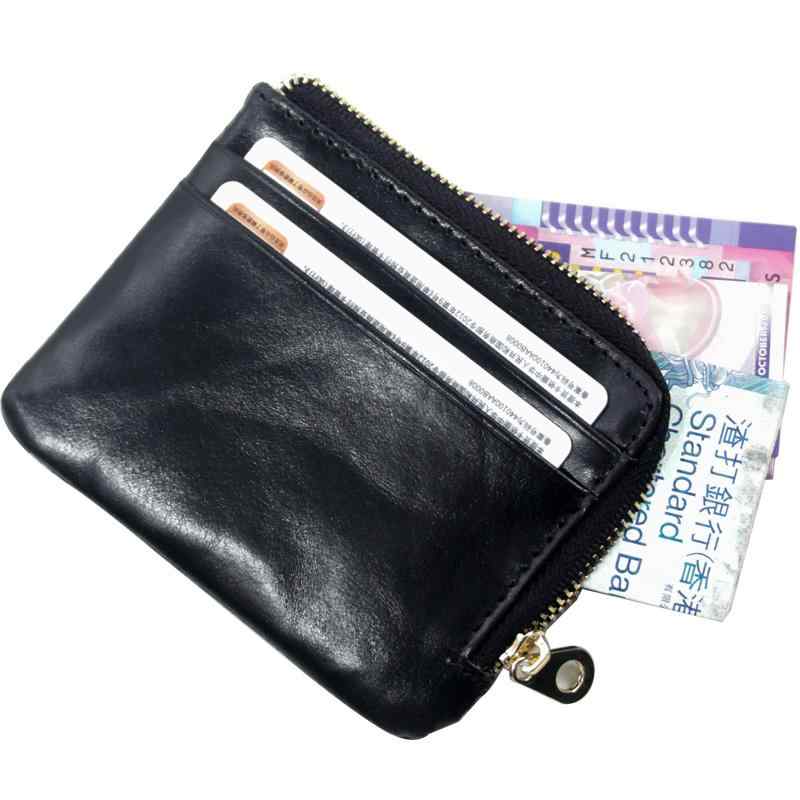 小銭入れ メンズ ミニ 財布 コインケース 革 レザー ジッパー 薄型 カードホルダー 黒 青 茶色