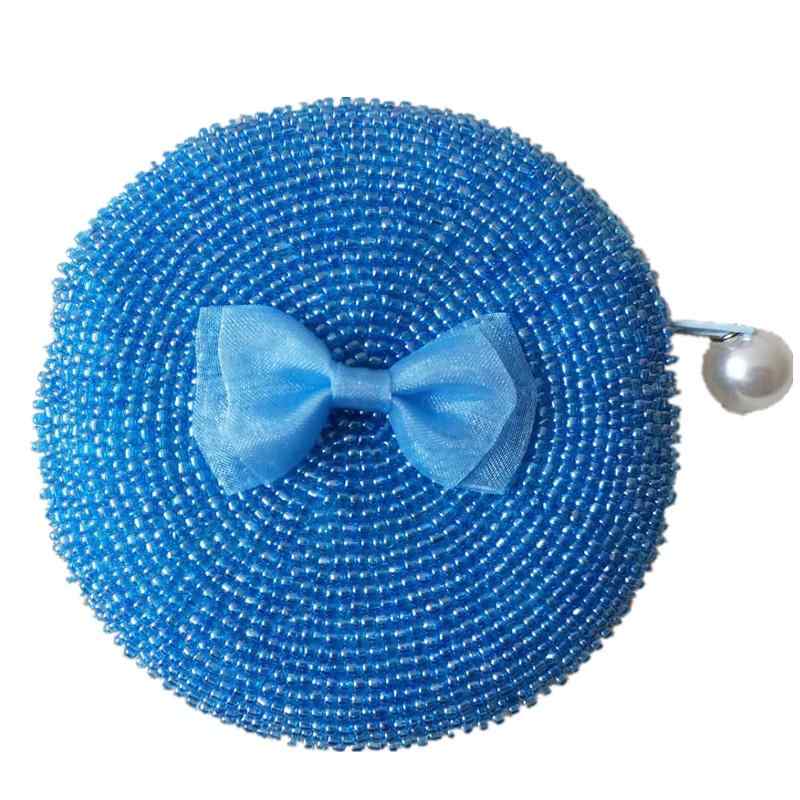 ポーチ 小銭入れ レディース ミニ 財布 コインケース 韓国 リボン かわいい ビーズ バッグ ラウンド ベ..