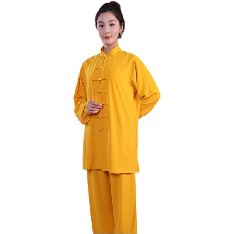 カンフー服 太極拳 体操 スポーツウェア トレーニングウェア コットン 中国 練習 競技 パフォーマンス エレガント メンズ レディース(4)
