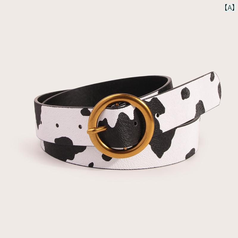ベルト カジュアル レディース アニマルプリント ファッション エスニック 装飾 ヒョウ柄 ヘビ 柄 牛 柄 ピン バックル ベルト カジュアル パンツ ベルト