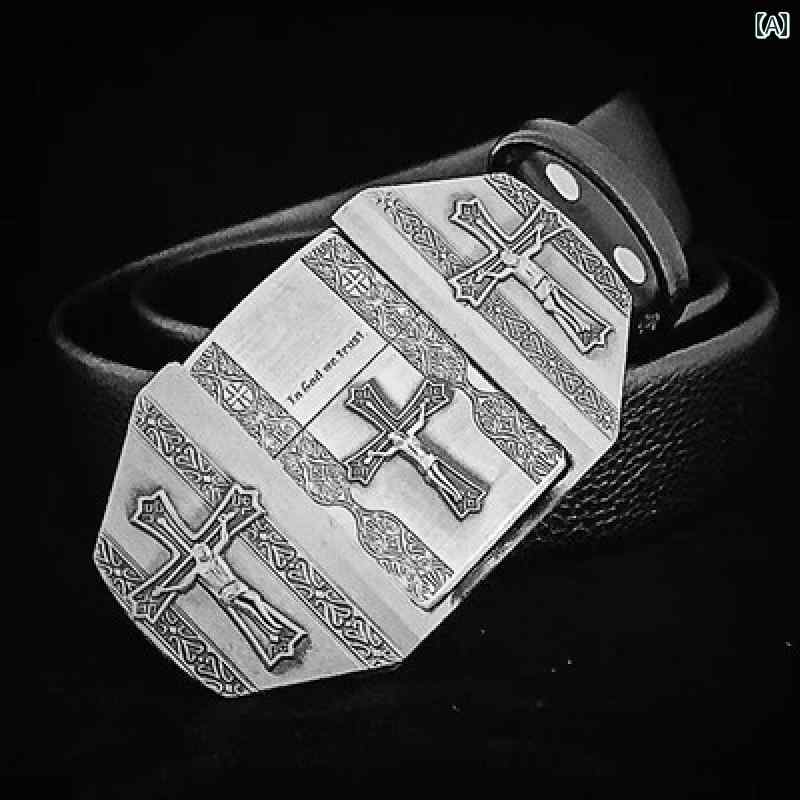 ベルト スカル ベルト パンク レザー ラージヘッド バンド アメリカ クロス ポーカー アニマル バック..