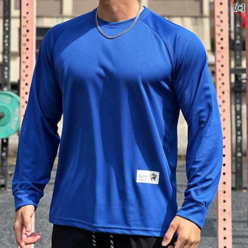 モズラボのスポーツ T シャツ メンズ 長袖 ゆったり 秋冬 ラウンドネック ゆったり 速乾 ランニング トレーニング フィットネス 服 カジュアル シャツ｜アングル3