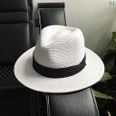 麦わら帽子 メンズ レディース ストローハット 春夏 中折れハット 旅行 カップル 英国 ジャズ サンシェード ホワイト ベージュ ブラック