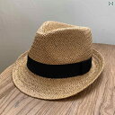 麦わら帽子 メンズ レディース ストローハット 春夏 中折れハット パナマ シルクハット 英国 ジャズ ビーチ ブラウン