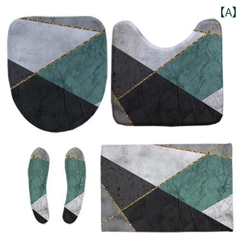 トイレカバー 便座 シート 家庭 かわいい おしゃれ オールシーズン 北欧 幾何学 カーペット 滑り止め U..