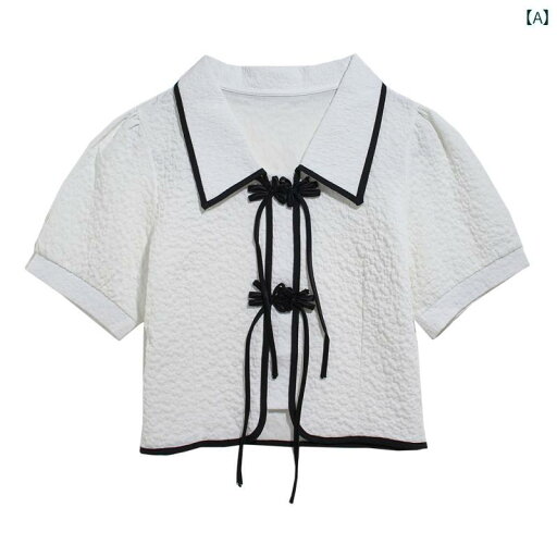 レディース レトロ 中華風 bm ショート トップス 女性 夏 ジャカード ストラップ 白 シャツ レディース レトロ 中華風 bm ショート トップス 女性 夏 ジャカード ストラップ 白 シャツ