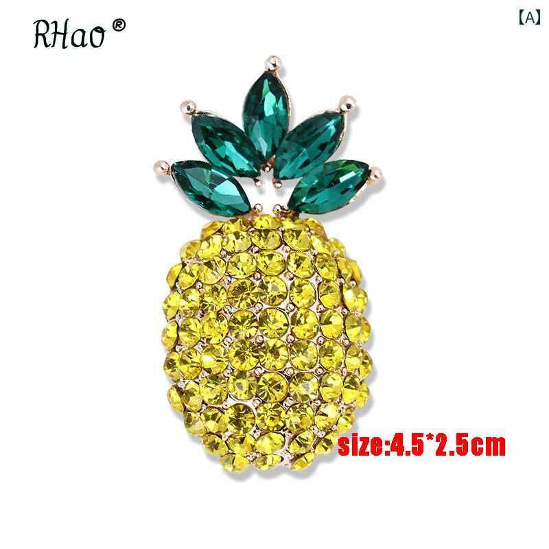 ブローチ 卒業式 入学式 おしゃれ 入り パイナップル 韓国 メンズ レディース フルーツ イエロー パイナップル ピン セーター コート アクセサリー