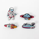 ブローチ 宇宙飛行士 宇宙 惑星 金属 かわいい バッジ ピン バックル Tシャツ セーター 露出防止 ピンアクセサリー メンズ レディース キッズ
