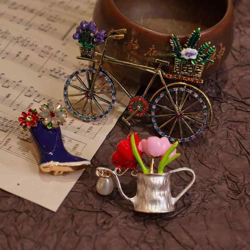 自転車 ブローチ メンズ レディース スーツ アクセサリー ユニーク かわいい カジュアル フランス 牧歌..