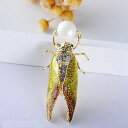 ブローチ 昆虫 レディース メンズ かわいい 襟ピン 胸飾り エナメル 金蝉 カーディガン コート ユニセックス アクセサリー ユニーク ファッション ピン