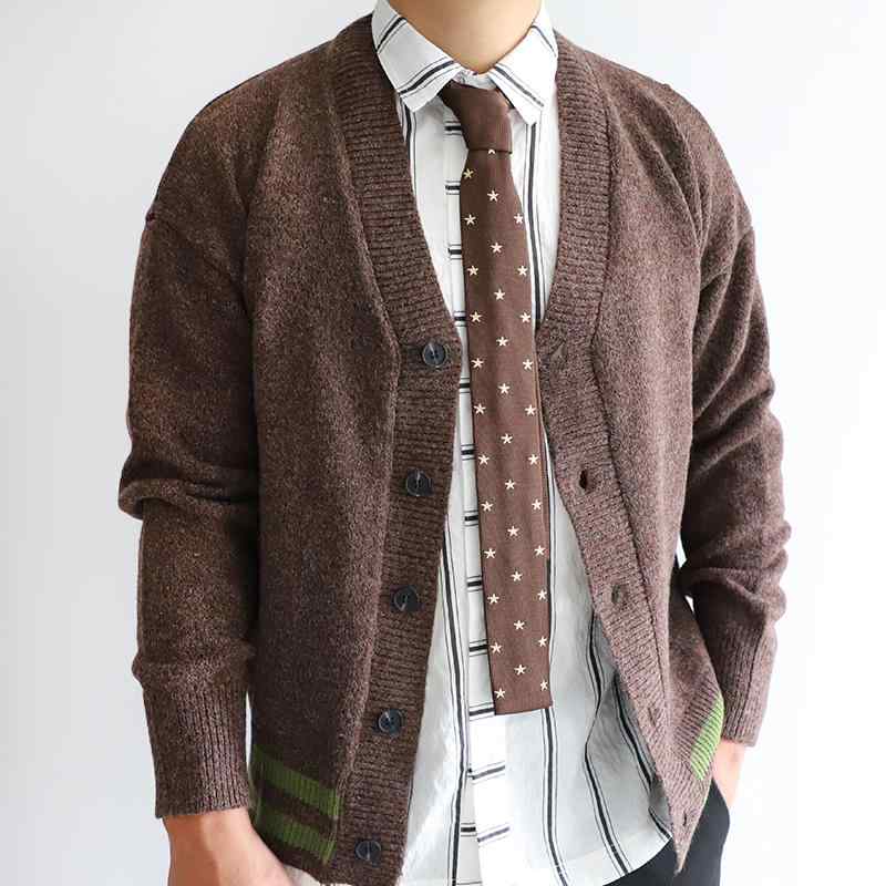 ニット ネクタイ カジュアル 男性 韓国 メンズ 早春 ギフトボックス フラットヘッドネクタイ スリムネ..