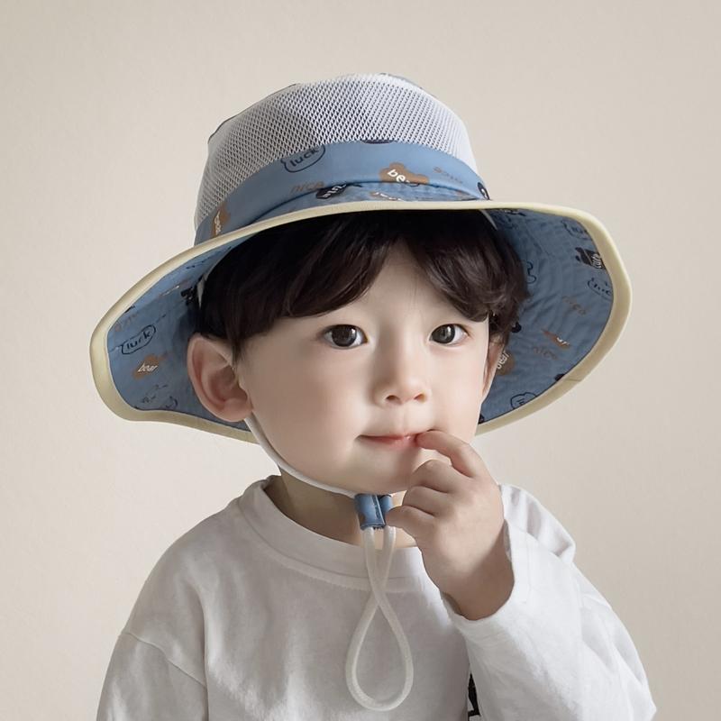サンハット 夏 キッズ ベビー 帽子 バケットハット つば広 子供 日よけ 男の子 女の子 頭囲48～51CM 熱..