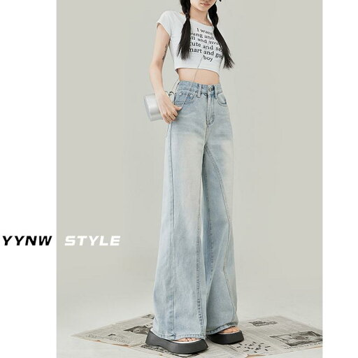 デニム パンツ レディース 春夏 女性用 ライト カラー ワイドレッグ ジーンズ ハイウエスト スリム 細見え ストレート フロア レングス パンツ 抜群 カッコイイ デニム パンツ レディース 春夏 女性用 ライト カラー ワイドレッグ ジーンズ ハイウエスト スリム 細見え ストレート フロア レングス パンツ 抜群 カッコイイ