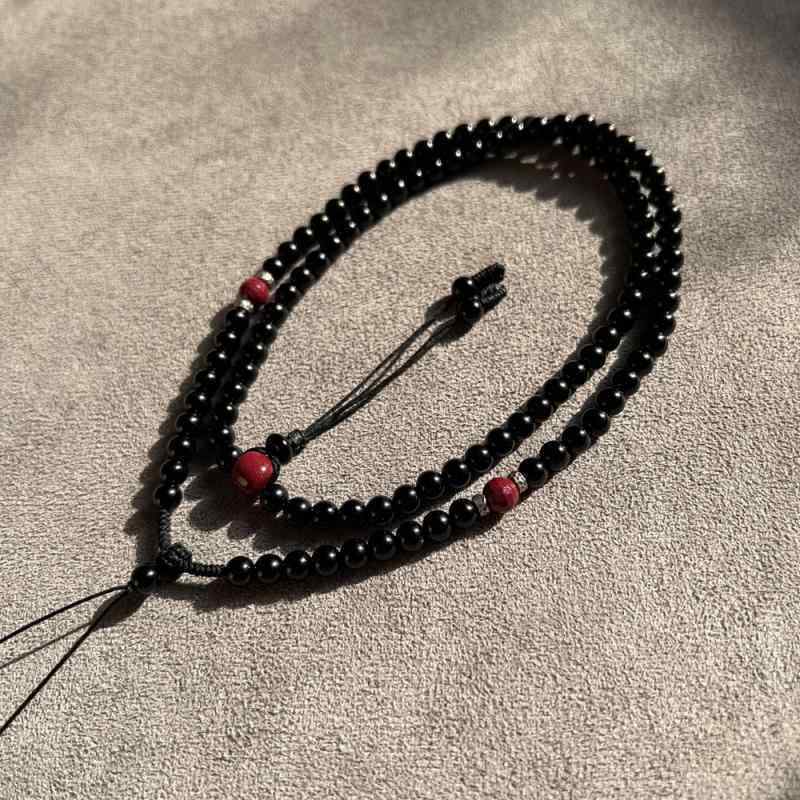 ネックレス メンズ エスニック 黒5mm ペンダント ロング アジアン アクセサリー 小物 ストラップ 紐 カジュアル おしゃれ シンプル