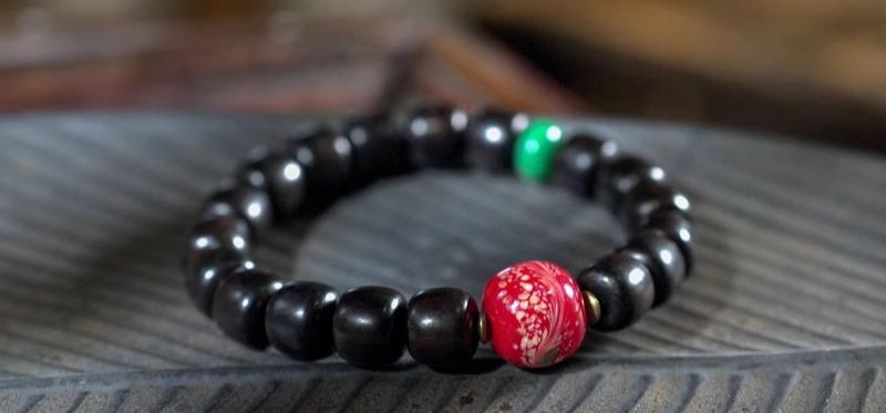 ブレスレット メンズ レディース 大人 カップル ぺア レトロ エスニック 民族風 黒檀木 ビーズ 普段使い 外出用 シンプル おしゃれ