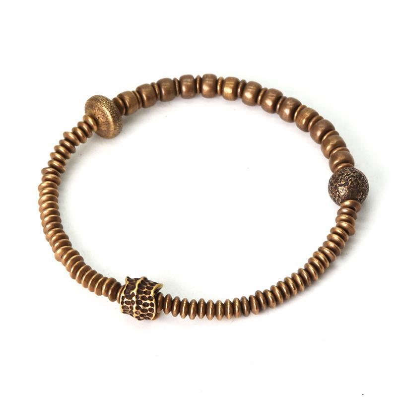 ブレスレット メンズ レディース 黄銅 ビーズ 小物 アクセサリー シンプル レトロ おしゃれ カップル ペア 誕生日 記念日 プレゼント