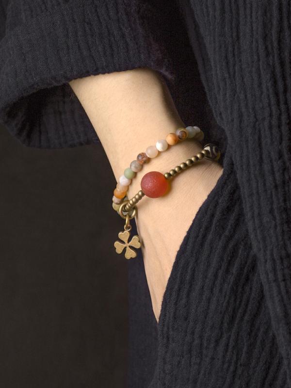 ブレスレット メンズ レディース つや消し エスニック レトロ ビーズ 小物 アクセサリー おしゃれ カップル ペア 記念日 誕生日 プレゼント