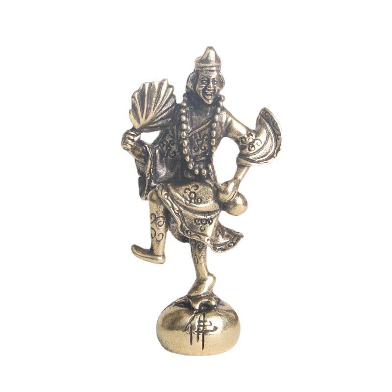 真鍮 置物 リビング 卓上 装飾 ブロンズ 仏像 工芸品 銅器 アンティーク調 手作り シンプル エスニック インテリア プレゼント 寝室 おしゃれ 小さい 扇子