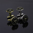 カフスボタン 結婚式 おしゃれ レトロ ノスタルジック 時計 カフス ビジネス スーツ ボタン シャツ メンズ レディース アクセサリー プレゼント 黒 金